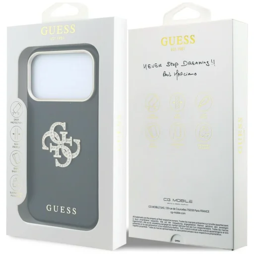 Apple iPhone 18 Pro / iPhone 17 Pro fekete Guess Smooth & Big Strass Logo tok - 8