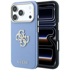 Apple iPhone 18 Pro / 17 Pro kék Guess Smooth & Big Strass Logo tok