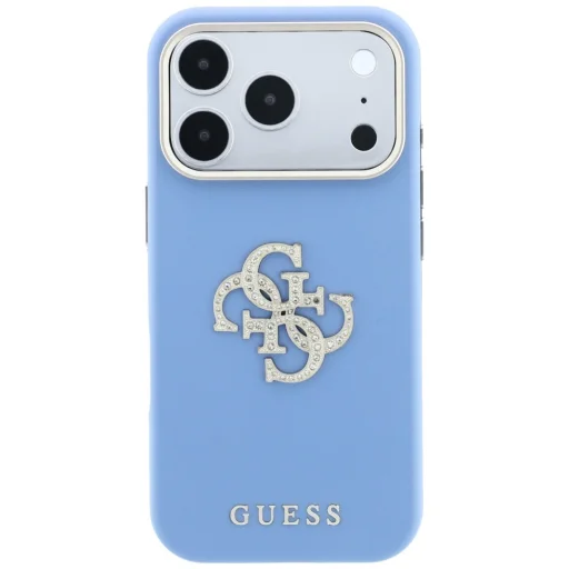 Apple iPhone 18 Pro / 17 Pro modré puzdro Guess Smooth & Big Strass Logo - 3