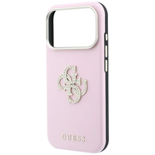 iPhone 18 Pro / 17 Pro rózsaszín Guess Smooth & Big Strass Logo tok - 6