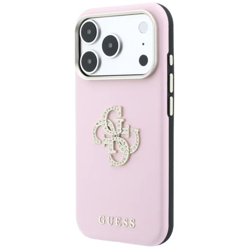 iPhone 18 Pro Max / 17 Pro Max rózsaszín Guess Smooth & Big Strass Logo védőtok - 2