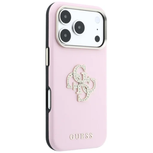 iPhone 18 Pro Max / 17 Pro Max rózsaszín Guess Smooth & Big Strass Logo védőtok - 4