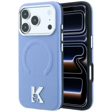 Apple iPhone 18 Pro / 17 Pro svetlomodré puzdro Karl Lagerfeld Grained Embossed Ring & Kameo Logo MagSafe