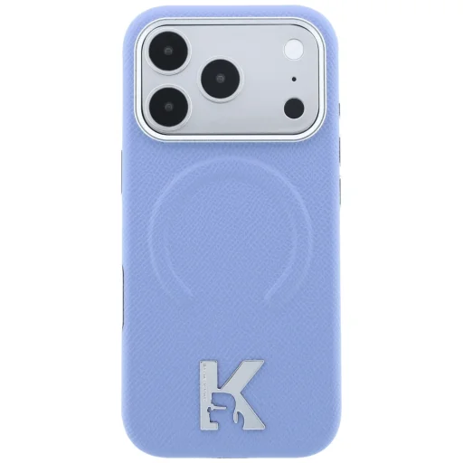 Apple iPhone 18 Pro / 17 Pro svetlomodré puzdro Karl Lagerfeld Grained Embossed Ring & Kameo Logo MagSafe - 3