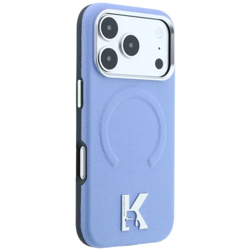 Apple iPhone 18 Pro / 17 Pro svetlomodré puzdro Karl Lagerfeld Grained Embossed Ring & Kameo Logo MagSafe - 4