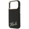 Apple iPhone 18 Pro / 17 Pro fekete Karl Lagerfeld Grained with Resin Signature Logo MagSafe tok thumbnail