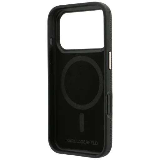 Apple iPhone 18 Pro / 17 Pro čierny Karl Lagerfeld Grained with Resin Signature Logo MagSafe kryt - 7