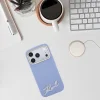 Apple iPhone 18 Pro / 17 Pro világoskék Karl Lagerfeld Grained műgyanta Signature Logo MagSafe tok thumbnail