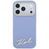 Apple iPhone 18 Pro / 17 Pro világoskék Karl Lagerfeld Grained műgyanta Signature Logo MagSafe tok thumbnail