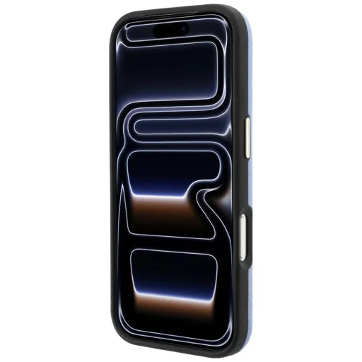 Apple iPhone 18 Pro / 17 Pro világoskék Karl Lagerfeld Grained műgyanta Signature Logo MagSafe tok - 5