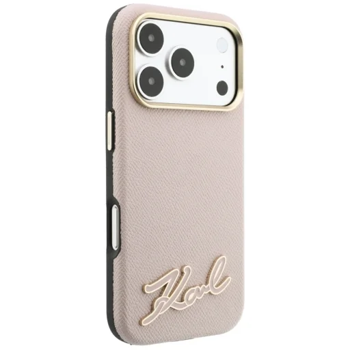 Ružový kryt Karl Lagerfeld Grained with Resin Signature Logo MagSafe pre iPhone 18 Pro / 17 Pro - 4
