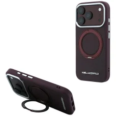iPhone 18 Pro Max / 17 Pro Max bordó Karl Lagerfeld Ring Stand 360 Saffiano Classic Logo MagSafe tok