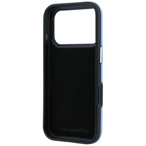 Puzdro pre iPhone 18 Pro / 17 Pro – Karl Lagerfeld Saffiano s motívom Karl a Choupette, svetlomodré - 7
