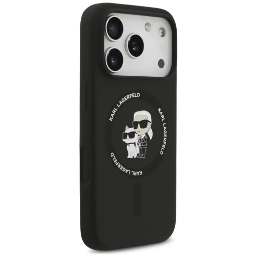 iPhone 18 Pro Max / iPhone 17 Pro Max fekete Karl Lagerfeld Silicone Karl&Choupette Ring MagSafe tok - 4