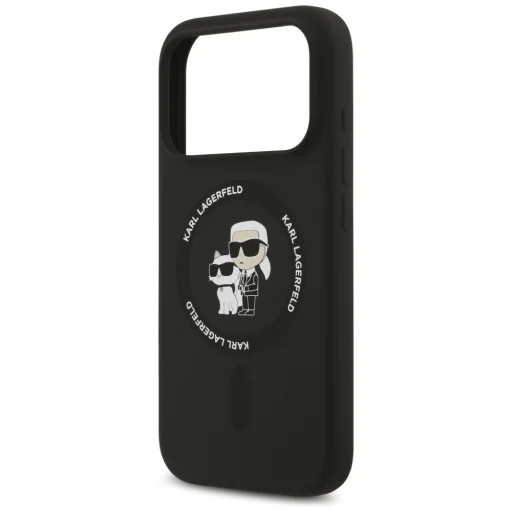 iPhone 18 Pro Max / iPhone 17 Pro Max fekete Karl Lagerfeld Silicone Karl&Choupette Ring MagSafe tok - 6