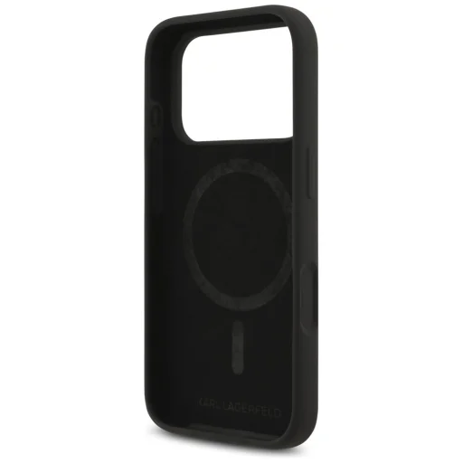 iPhone 18 Pro Max / iPhone 17 Pro Max fekete Karl Lagerfeld Silicone Karl&Choupette Ring MagSafe tok - 7