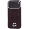 iPhone 18 Pro / 17 Pro bordó Karl Lagerfeld Ring Stand 360 Choupette Head Pin MagSafe tok thumbnail