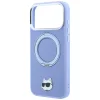 Apple iPhone 18 Pro / 17 Pro svetlomodré puzdro Karl Lagerfeld Ring Stand 360 Choupette Head Pin MagSafe thumbnail