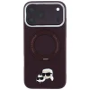 iPhone 18 Pro / 17 Pro Bordó Karl Lagerfeld Ring Stand 360 Karl & Choupette Heads Pin MagSafe tok thumbnail