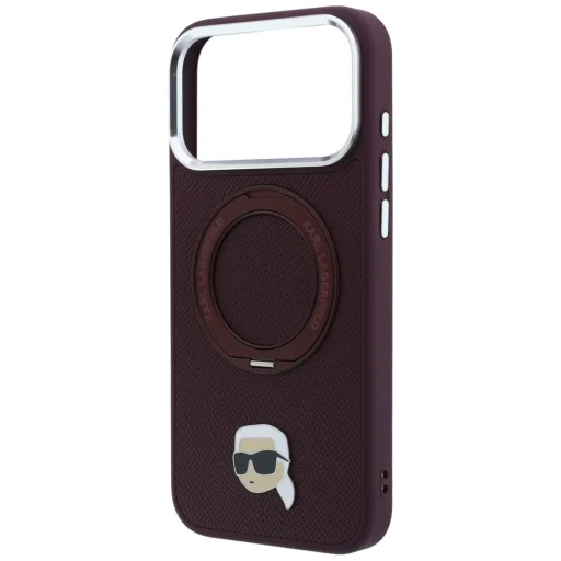 iPhone 18 Pro / 17 Pro bordové puzdro Karl Lagerfeld Ring Stand 360 Karl Head Pin MagSafe - 6