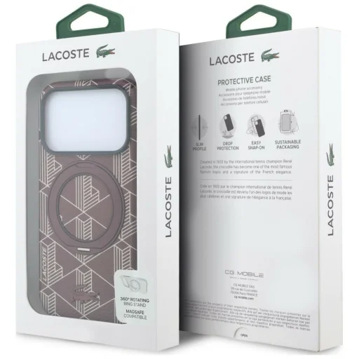 iPhone 18 Pro / 17 Pro bordó Lacoste Blend with Ring Stand MagSafe tok - 8