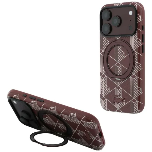 iPhone 18 Pro / 17 Pro bordó Lacoste Blend with Ring Stand MagSafe tok - 1