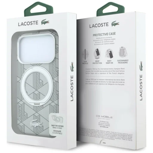 iPhone 18 Pro Max / 17 Pro Max sivý kryt Lacoste Blend with Ring Stand MagSafe - 8