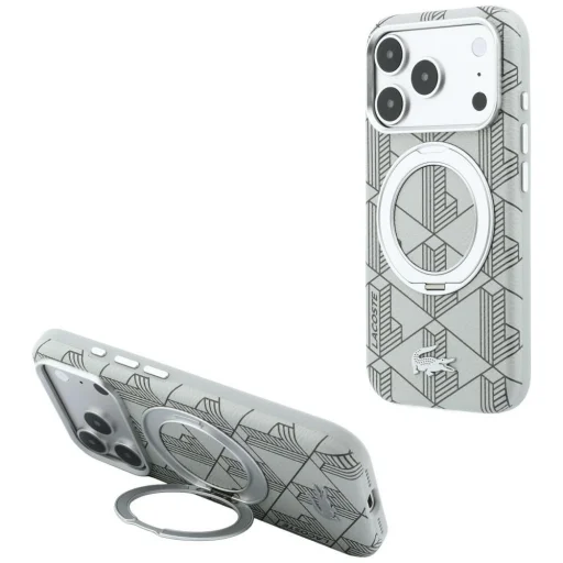 Apple iPhone 18 Pro / 17 Pro szürke Lacoste Blend with Ring Stand MagSafe hátlap tok - 1