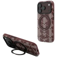 Apple iPhone 18 Pro Max / 17 Pro Max bordový pevný zadný kryt Lacoste Blend with Ring Stand MagSafe s prstencovým stojanom