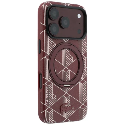 Apple iPhone 18 Pro Max / 17 Pro Max bordový pevný zadný kryt Lacoste Blend with Ring Stand MagSafe s prstencovým stojanom - 4