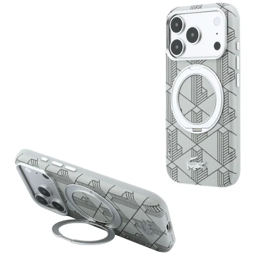 iPhone 18 Pro Max / 17 Pro Max szürke Lacoste Blend with Ring Stand MagSafe tok - 1