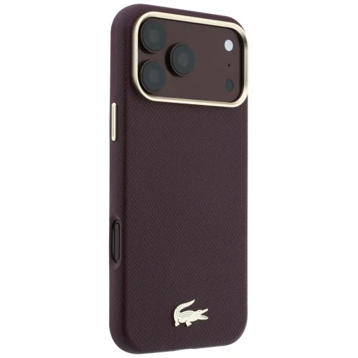 iPhone 18 Pro / 17 Pro Bordó Lacoste Champs Elysees Embossed MagSafe tok - 4
