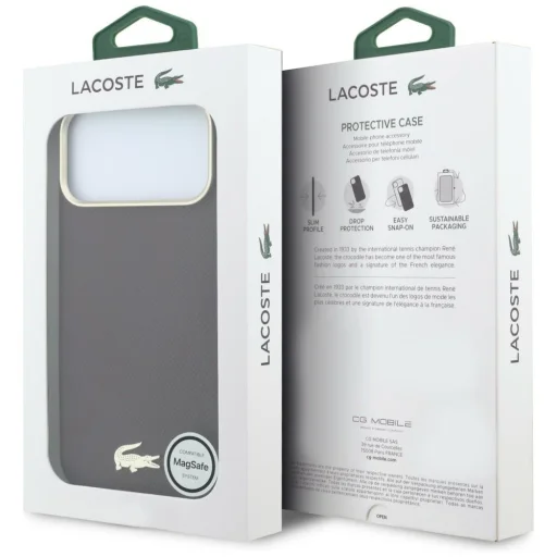 iPhone 18 Pro / 17 Pro Bordó Lacoste Champs Elysees Embossed MagSafe tok - 8