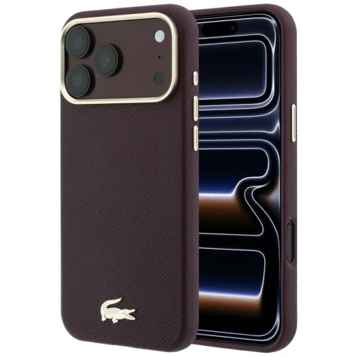 iPhone 18 Pro / 17 Pro Bordó Lacoste Champs Elysees Embossed MagSafe tok - 1