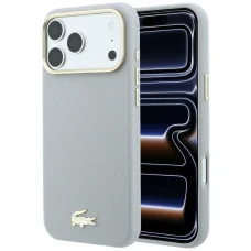  Apple iPhone 18 Pro / 17 Pro szürke Lacoste Champs Elysees Embossed MagSafe hátlap tok