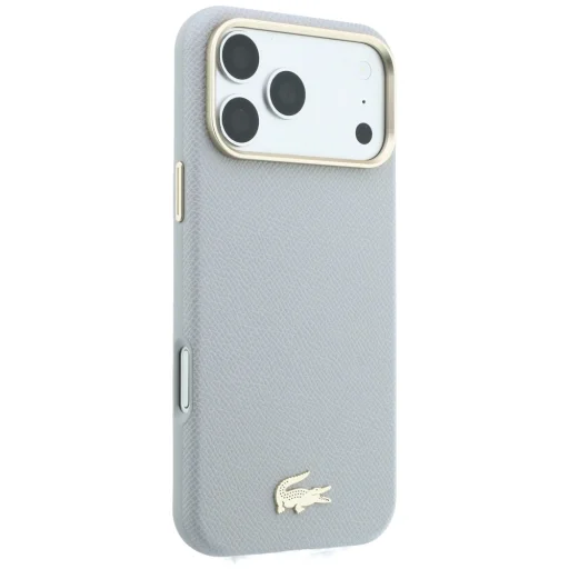  Apple iPhone 18 Pro / 17 Pro szürke Lacoste Champs Elysees Embossed MagSafe hátlap tok - 4
