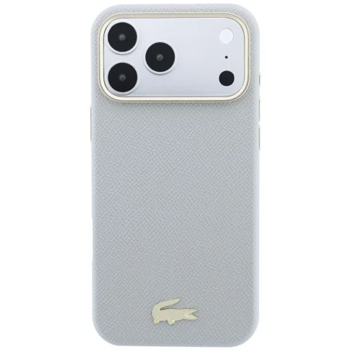  iPhone 18 Pro Max / 17 Pro Max szürke Lacoste Champs Elysees Embossed MagSafe tok - 3