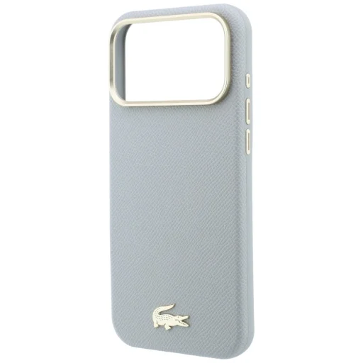  iPhone 18 Pro Max / 17 Pro Max szürke Lacoste Champs Elysees Embossed MagSafe tok - 6