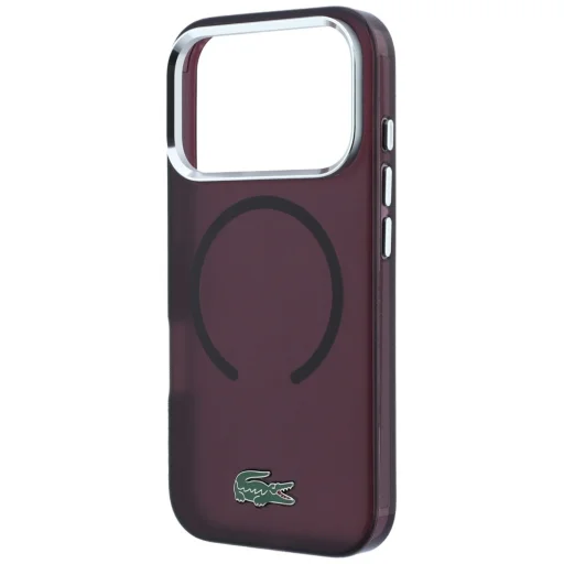 Apple iPhone 18 Pro / 17 Pro bordový Lacoste IML Frosted Lacquer Logo MagSafe zadný kryt - 6