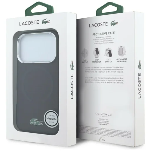 Apple iPhone 18 Pro / 17 Pro bordový Lacoste IML Frosted Lacquer Logo MagSafe zadný kryt - 8