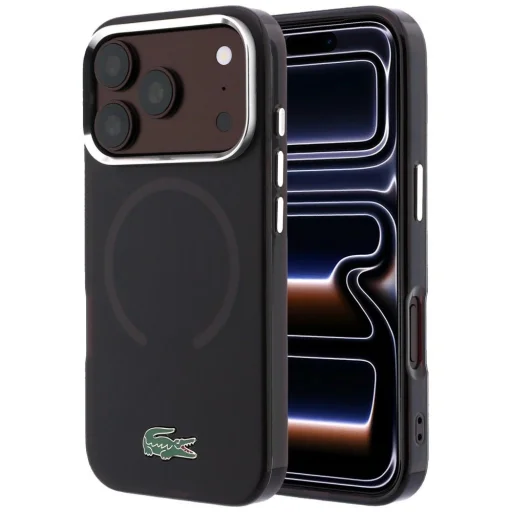 Apple iPhone 18 Pro / 17 Pro bordový Lacoste IML Frosted Lacquer Logo MagSafe zadný kryt - 1