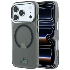 Apple iPhone 18 Pro / 17 Pro čierny Lacoste IML Frosted Laquer Logo MagSafe zadný kryt