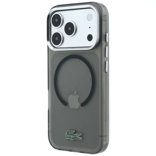  Apple iPhone 18 Pro / 17 Pro fekete Lacoste IML Frosted Laquer Logo MagSafe hátlap tok - 2