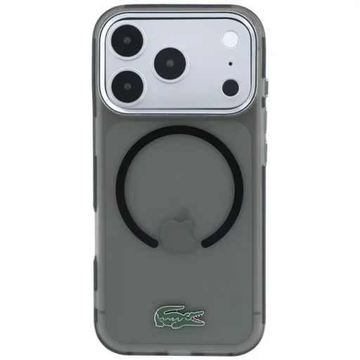  Apple iPhone 18 Pro / 17 Pro fekete Lacoste IML Frosted Laquer Logo MagSafe hátlap tok - 3