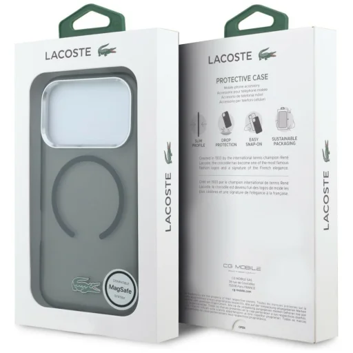  Apple iPhone 18 Pro / 17 Pro fekete Lacoste IML Frosted Laquer Logo MagSafe hátlap tok - 8