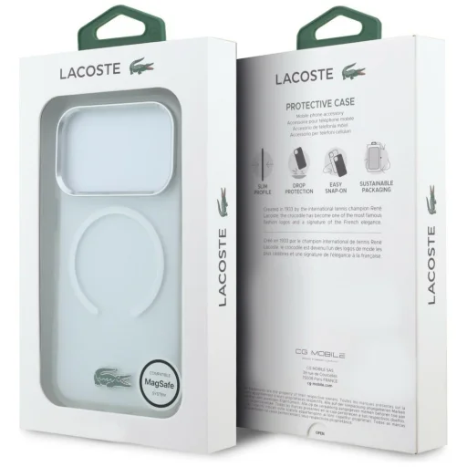  Apple iPhone 18 Pro / 17 Pro átlátszó Lacoste IML matt lakkozott logós MagSafe tok - 8