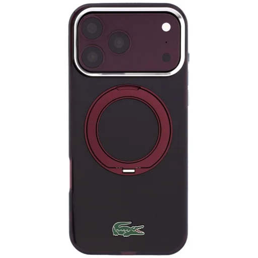  iPhone 18 Pro Max / 17 Pro Max bordó Lacoste IML Glossy Finish MagSafe tok gyűrűs állvánnyal - 3