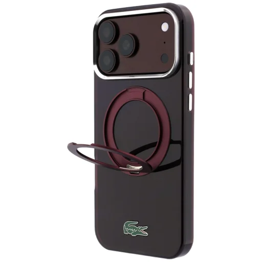 iPhone 18 Pro Max / 17 Pro Max bordový Lacoste IML Glossy Finish MagSafe kryt s prstencovým stojanom - 2