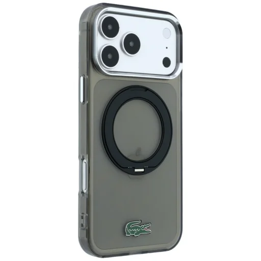 Apple iPhone 18 Pro Max / 17 Pro Max fekete Lacoste IML Glossy Finish with Ring Stand MagSafe hátlap tok - 4