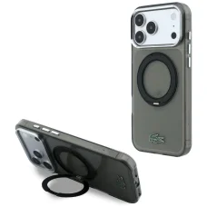 Apple iPhone 18 Pro Max / 17 Pro Max čierny zadný kryt Lacoste IML Glossy Finish with Ring Stand MagSafe